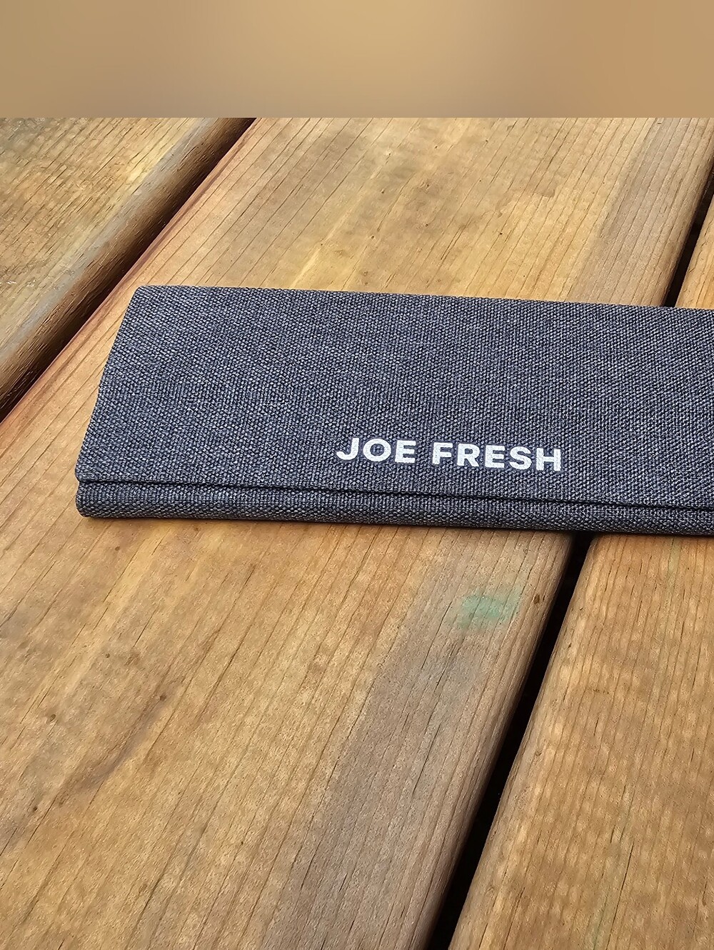 Joe Fresh Charcoal Fabric Fold-Over Eyeglass Case